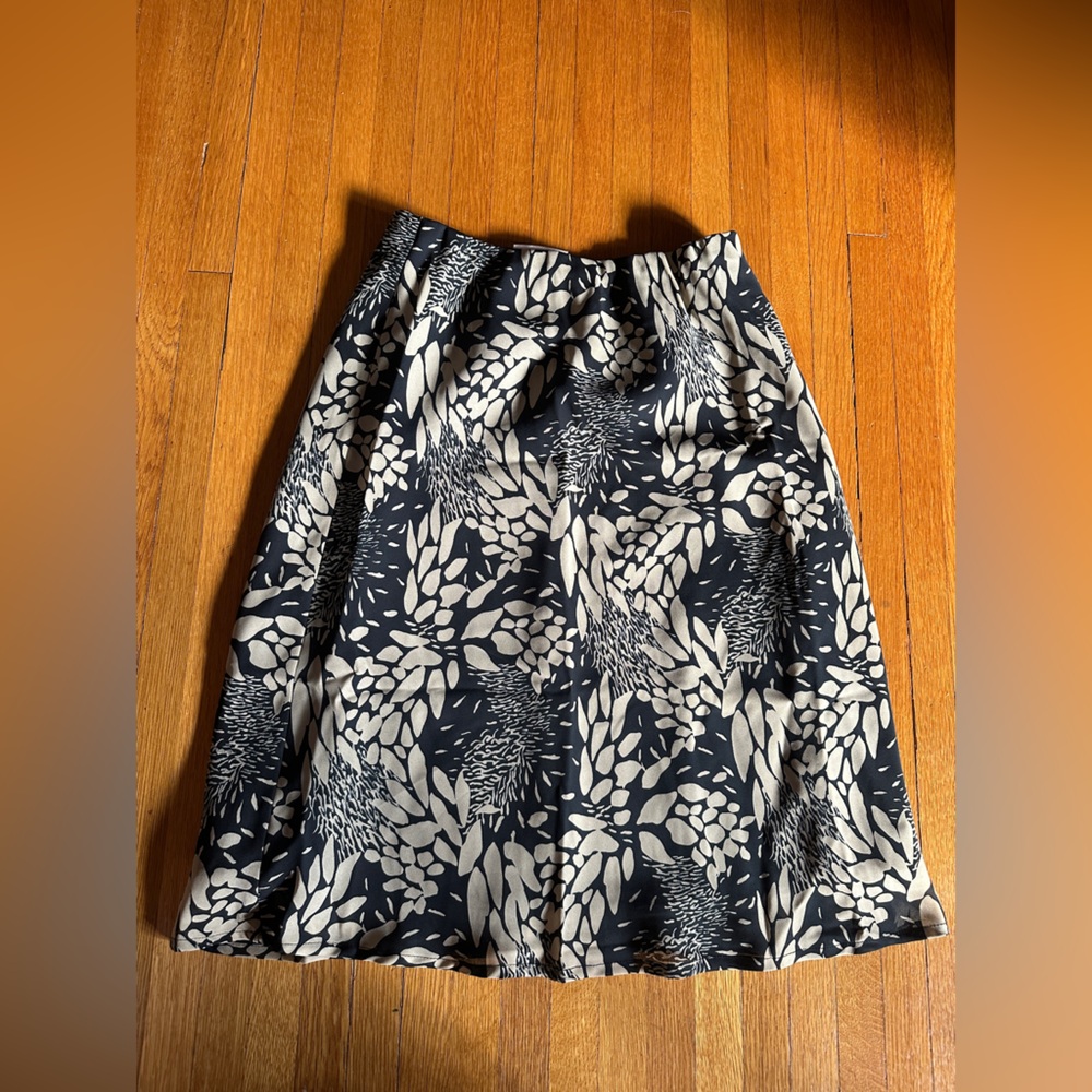Vtg 90s Kathie Lee Fairycore Black and Tan Floral Skirt Size 8